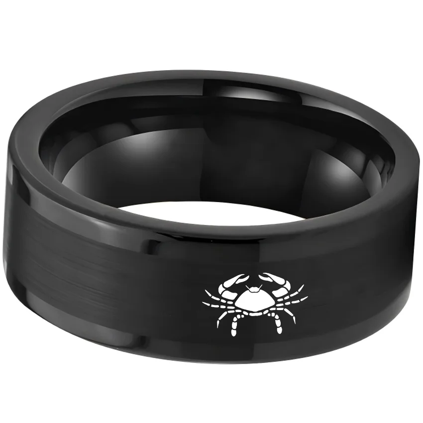 Wedding Fashion Cancer Tungsten Rings Flat Black Bands Edge Comfort Fit for Men and Women 4MM 6MM 8MM Width