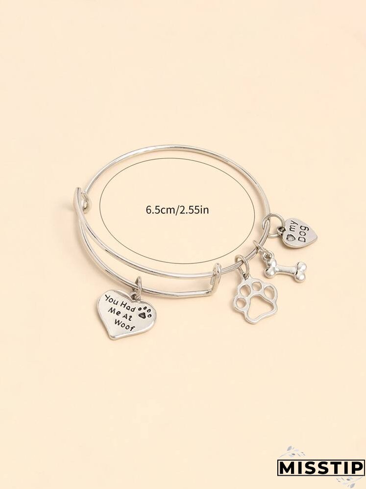 Heart Charm Bangle