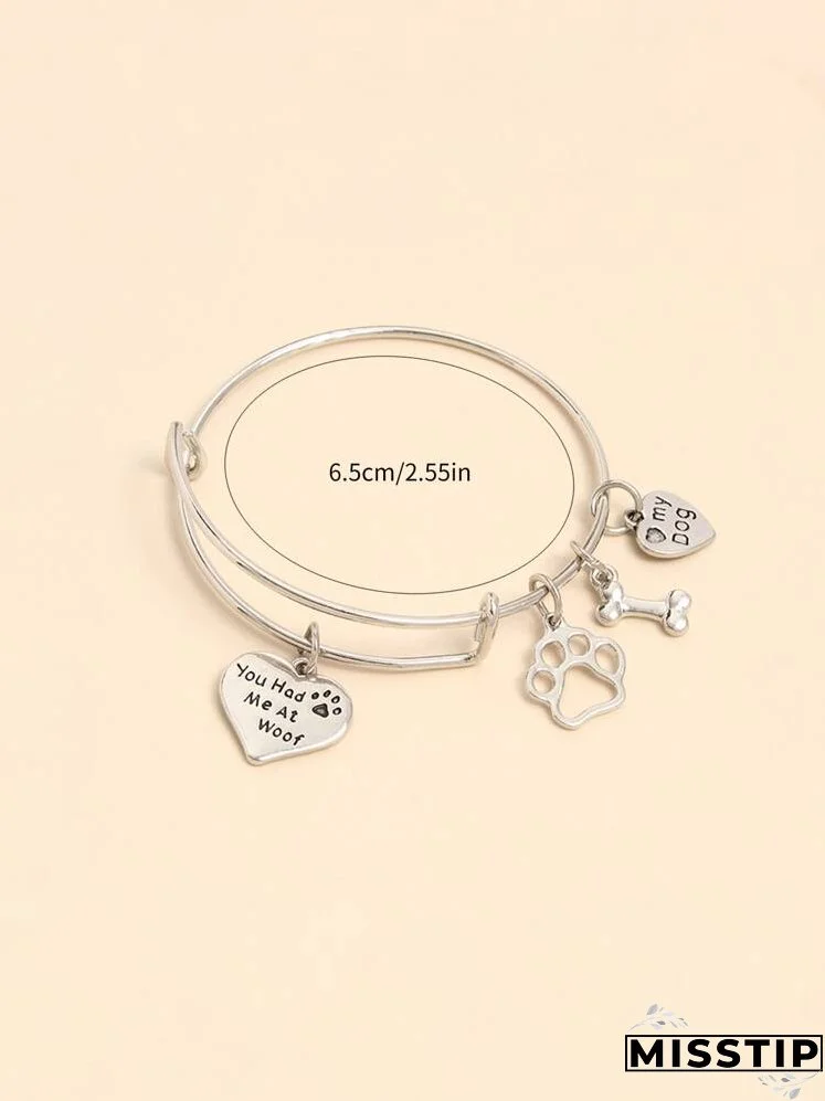 Heart Charm Bangle