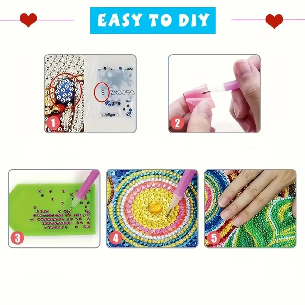 DIY Diamond Painting Kit Round Wooden Tray Diamond Painting Tray for Home (Bird)