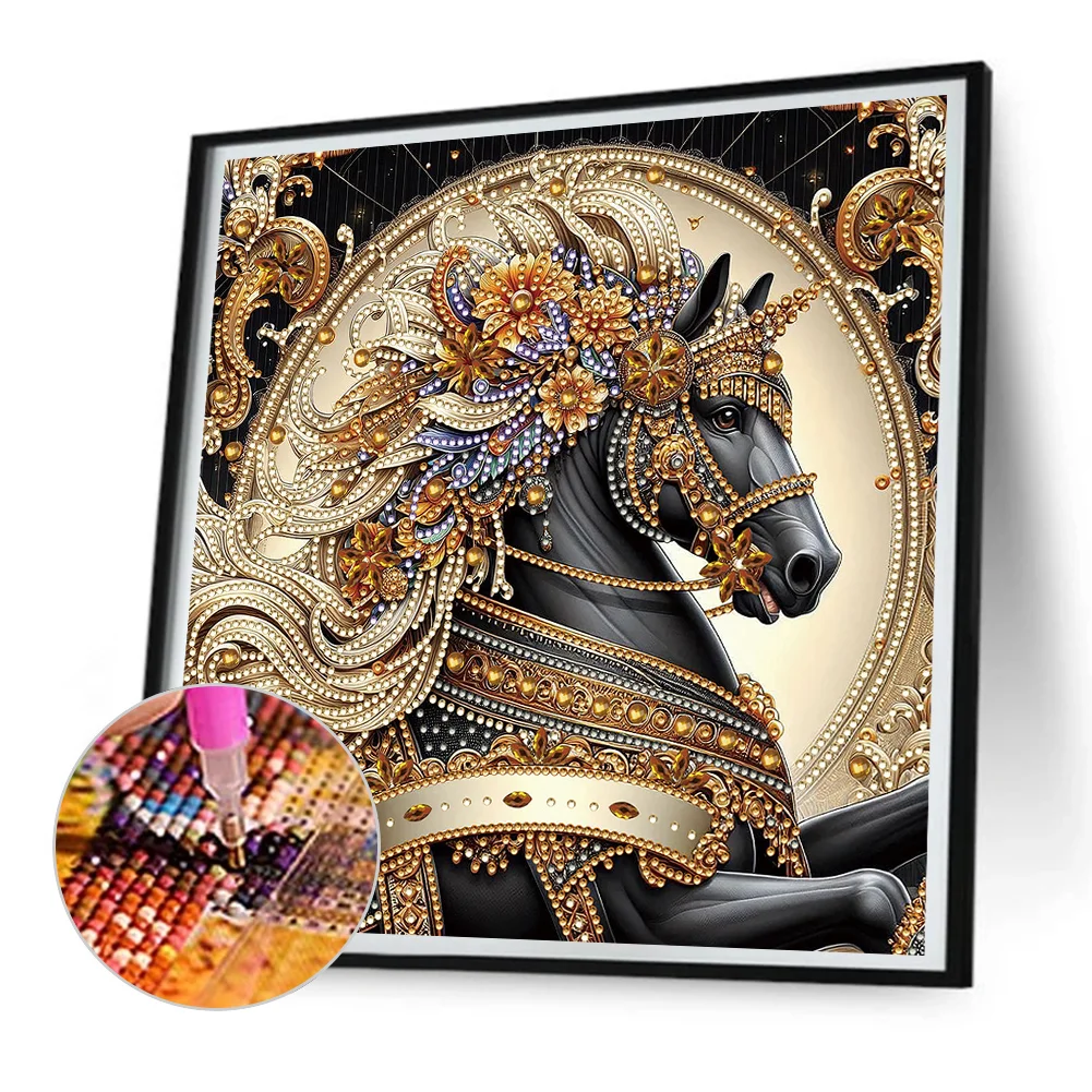 Diamond Painting - Partial Special Shaped Drill - Horse(Canvas|30*30cm)