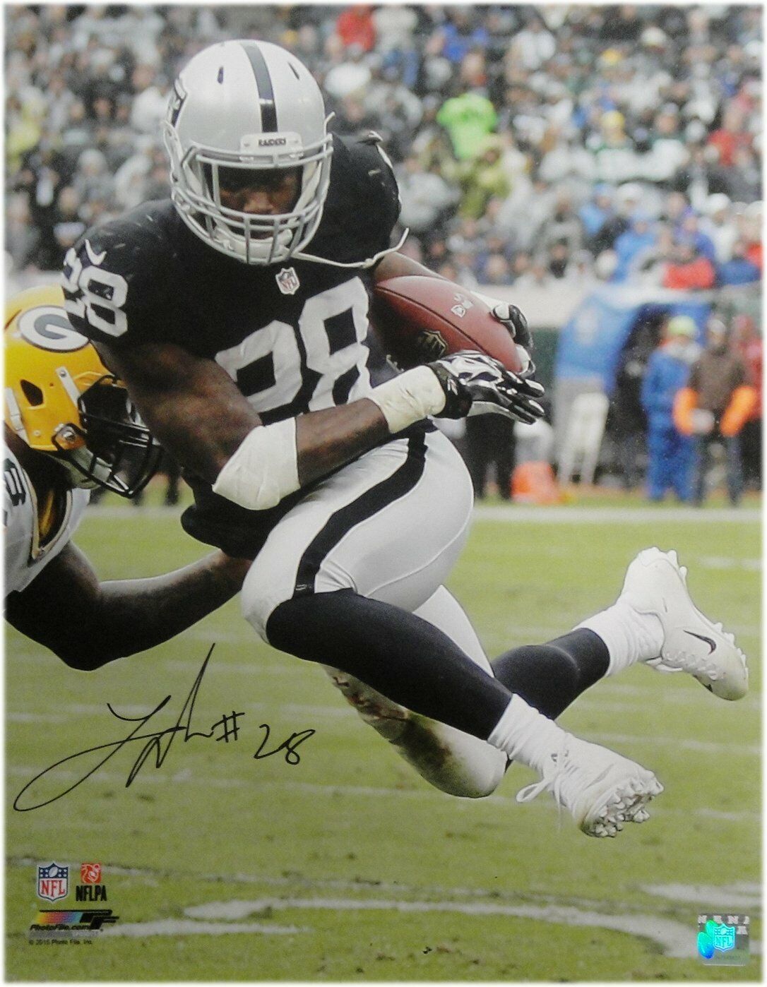 Latavius Murray Hand Signed Autographed 16x20 Photo Poster painting Oakland Raiders vs GB w/COA