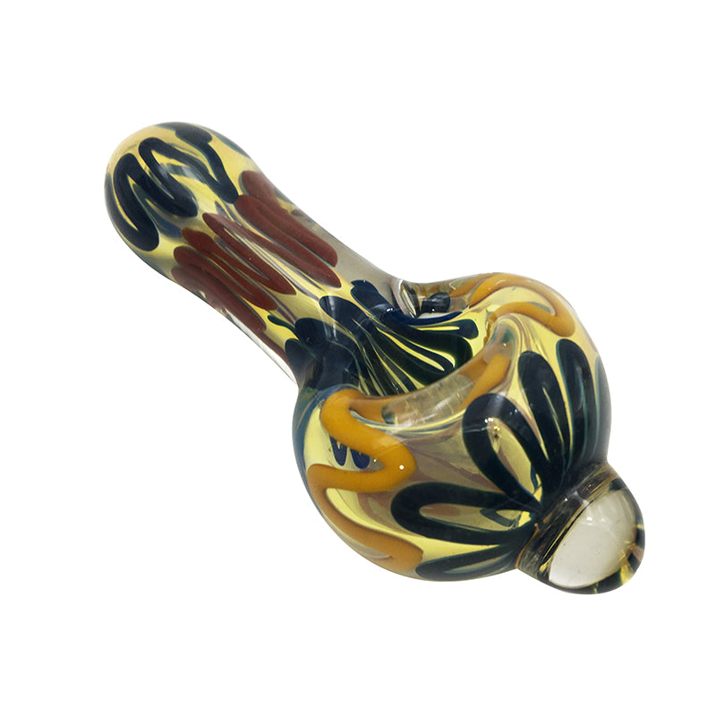 Phoenix Glass Freezable Coil Spoon Pipes Smoking Tobacco Hand Pipe