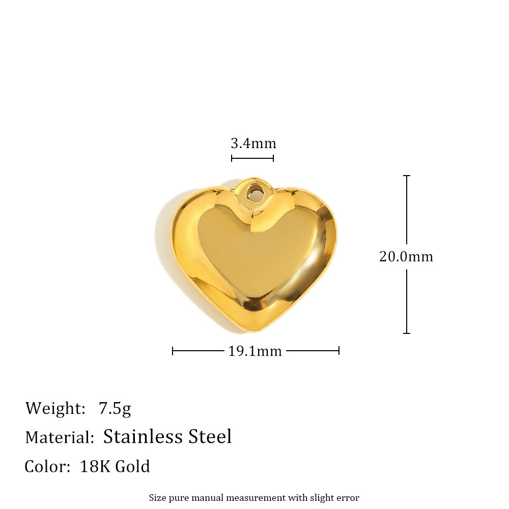 Diy Necklace Accessories Stainless Steel 18K Gold Plated Rose Flower Glue Bead Diamond Love Pendant Female