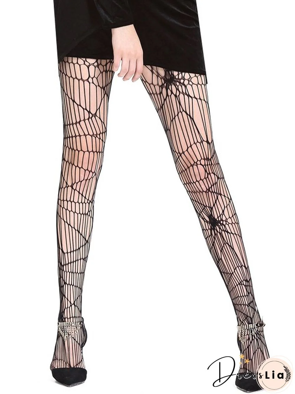 Women Sexy All Season Halloween Polyester Party Hollow out Halloween Fishnet Socks Regular Socks