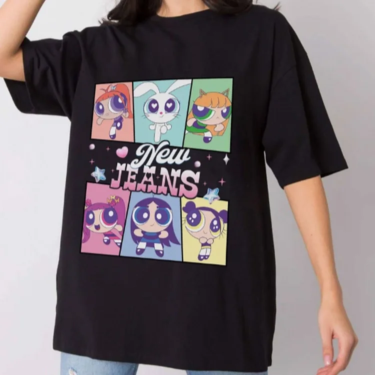 NewJeans Album Get Up Powerpuff Girls  Cute T-shirt