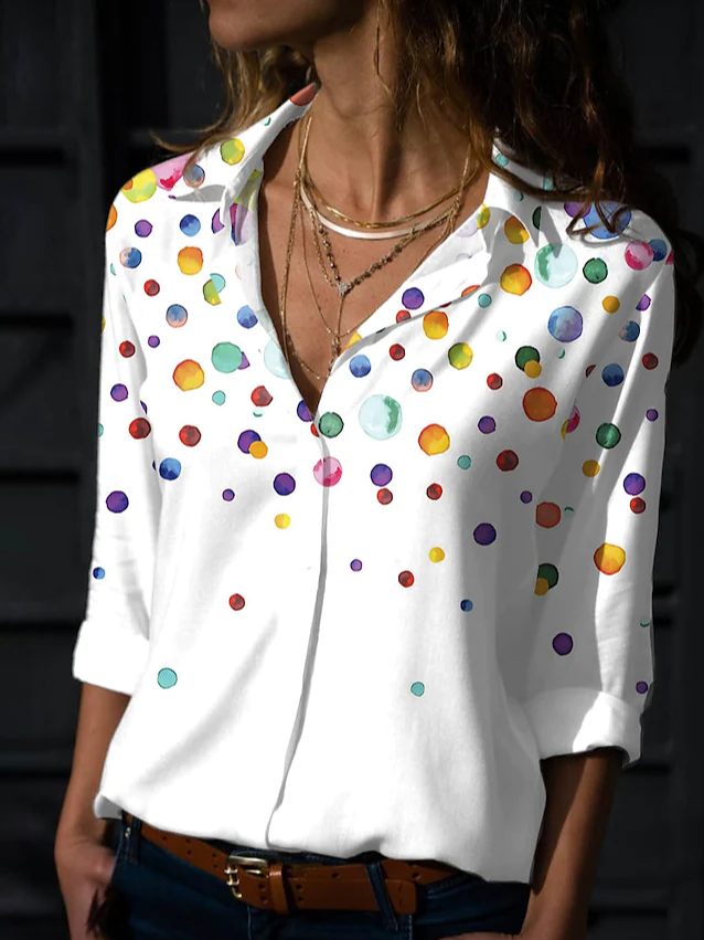 Casual Loose Polka Dots Blouse