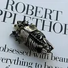 Original S925 Sterling Silver Bone Sword Angel Skull Pendant