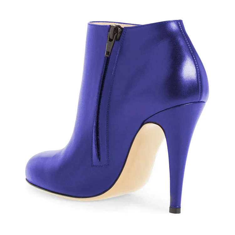 FSJ Blue Fashion Boots Chunky Heel Work Ankle Booties US Size 3-15 |FSJ Shoes