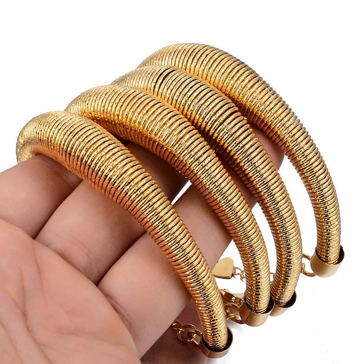 4pcs gold colour Ethnic bangle/Bracelet for women gold bangles copper Wire bracelet