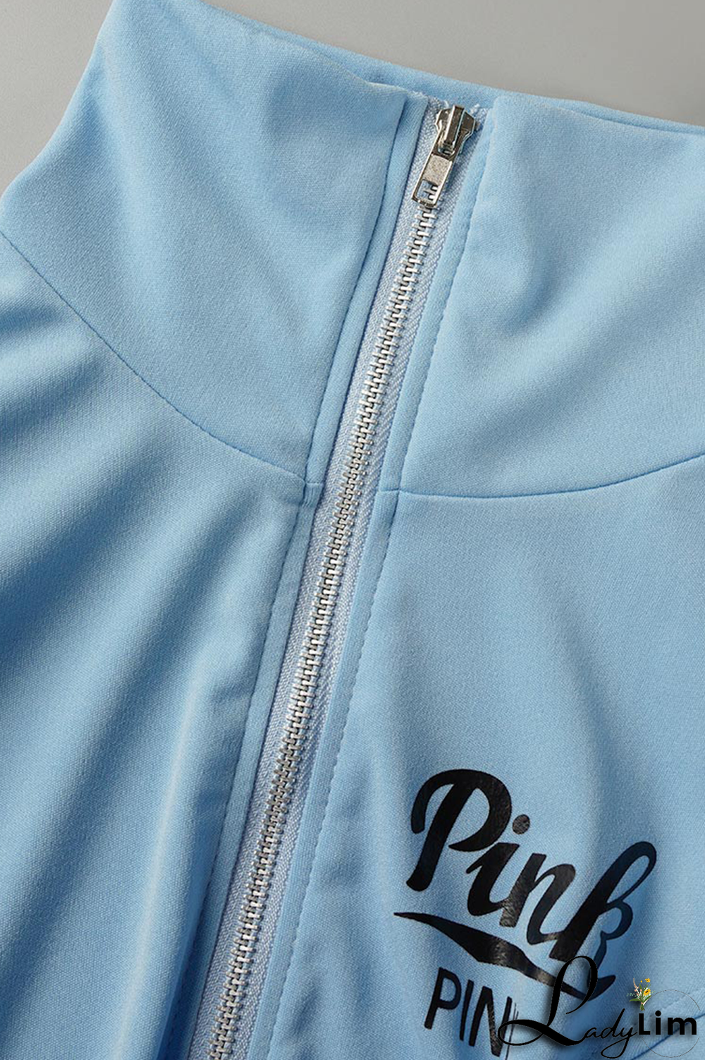 Pink Fashion Print Draw String Hooded Collar Short Sleeve Two Pieces