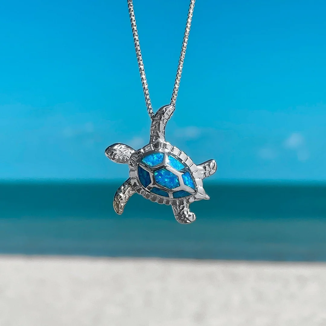 Opal Sea Turtle Necklace