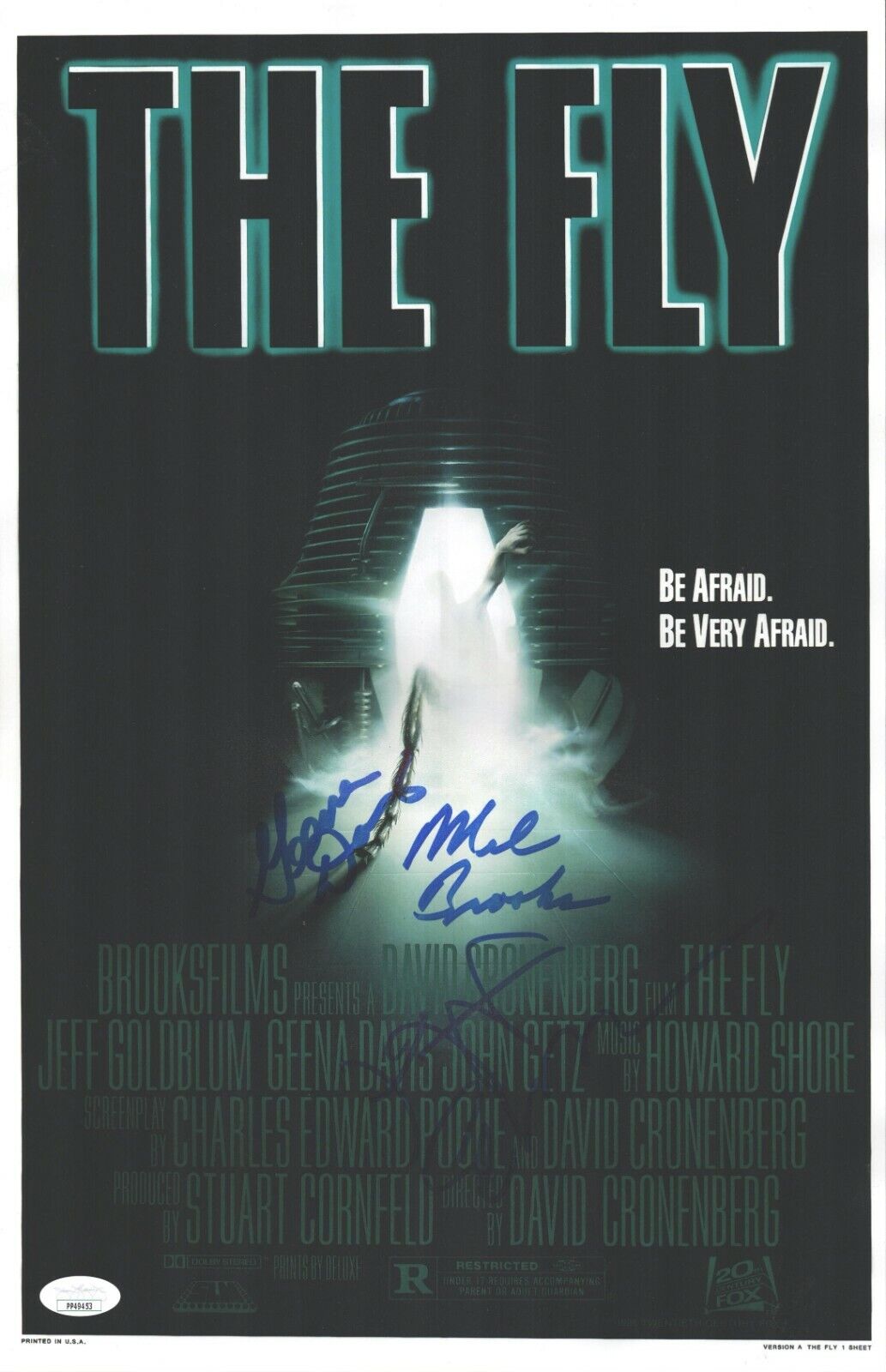 Jeff Goldblum Geena Davis +1 Signed 11x17 The Fly Authentic Autograph JSA COA