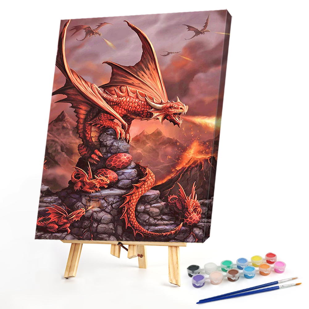 

40*50CM - Paint By Numbers - Fiery Dragon, 501 Original