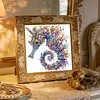 Purple Crystal Twin Seahorses Special Shaped 5D DIY Partial Drill Diamond Painting Kits for Adults Beginners Home Decor Diamonds Dots Gem Art Kits Diamond Art Kit 11.81 X11.81inch