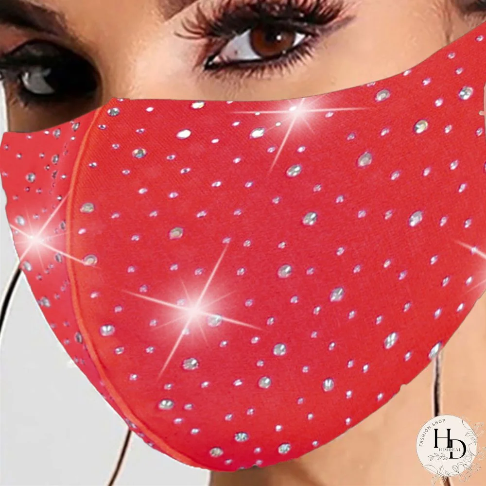 Red Fashion Casual Patchwork Hot Drill Mask