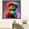 (40*40cm)DIY Round Partial AB Drill Diamond Painting - Colourful Bear
