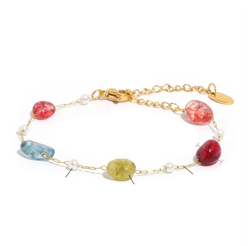 Titanium Steel Sweet Plating Printing Bracelets Necklace