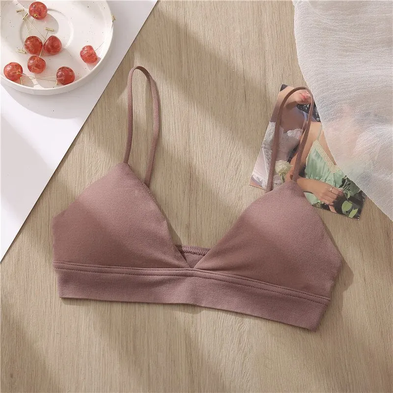 Women Wirefree Tank Top Intimates Sexy Crop Top Lingerie Seamless Push Up Brassiere Padded Female Backless Camisole for Girls