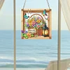 Diamond Painting Acrylic 2D Flat Flower Basket Hanging Diamond Art Kits Wall Door Decor