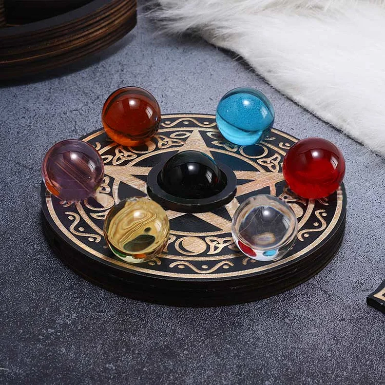 Olivenorma Lotus Display Wooden Crystal Ball Stand Decoration