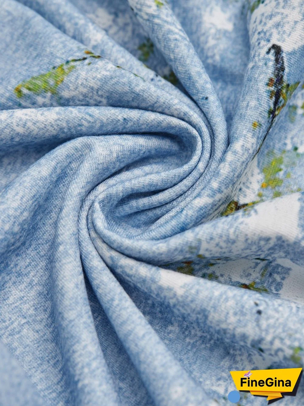 V Neck Loose Floral Printed T-Shirt