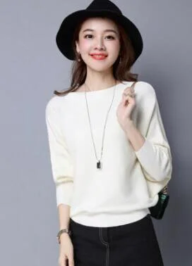 Pull Femme Autumn Winter Women Sweater Batwing Sleeve Jersey mujer Oversized Jumper Slash Neck Women's Knitted Sweaters Coat