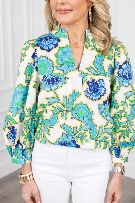 Becca floral print long sleeve top