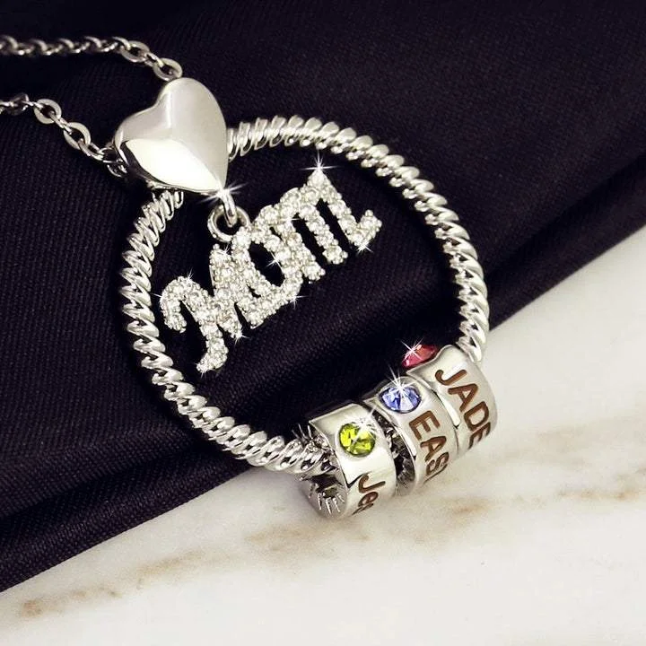 Custom Mom Necklace With Family Name