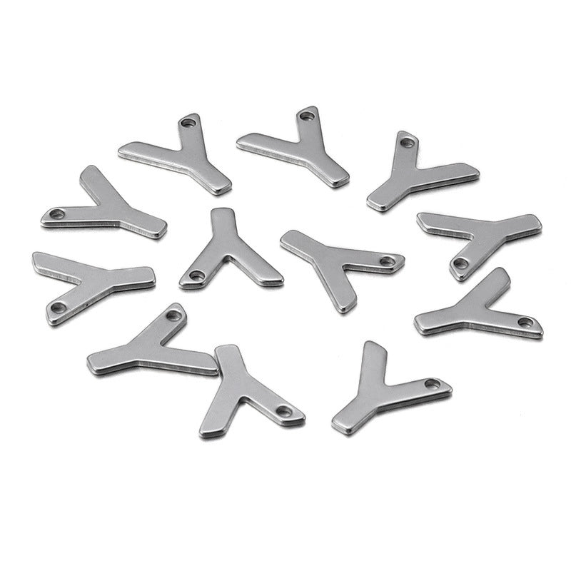 50 Pcs/package Minimalist Letter Stainless Steel Pendant Jewelry Accessories