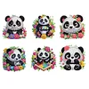 (US Local)6Pcs Acrylic 2D Flat Pandas Diamond Painting Fridge Magnet for Fridge Whiteboard