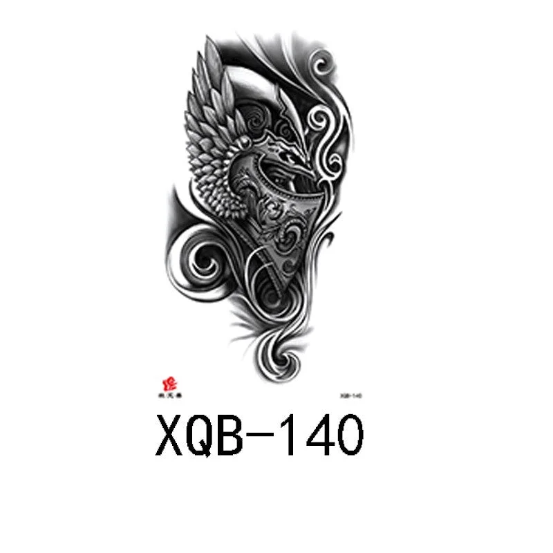 Small Full Arm Waterproof Tattoo Sticker Half Arm Arm Fierce Wolf Head Animal Arm Lasting European and American Tattoo Sticker