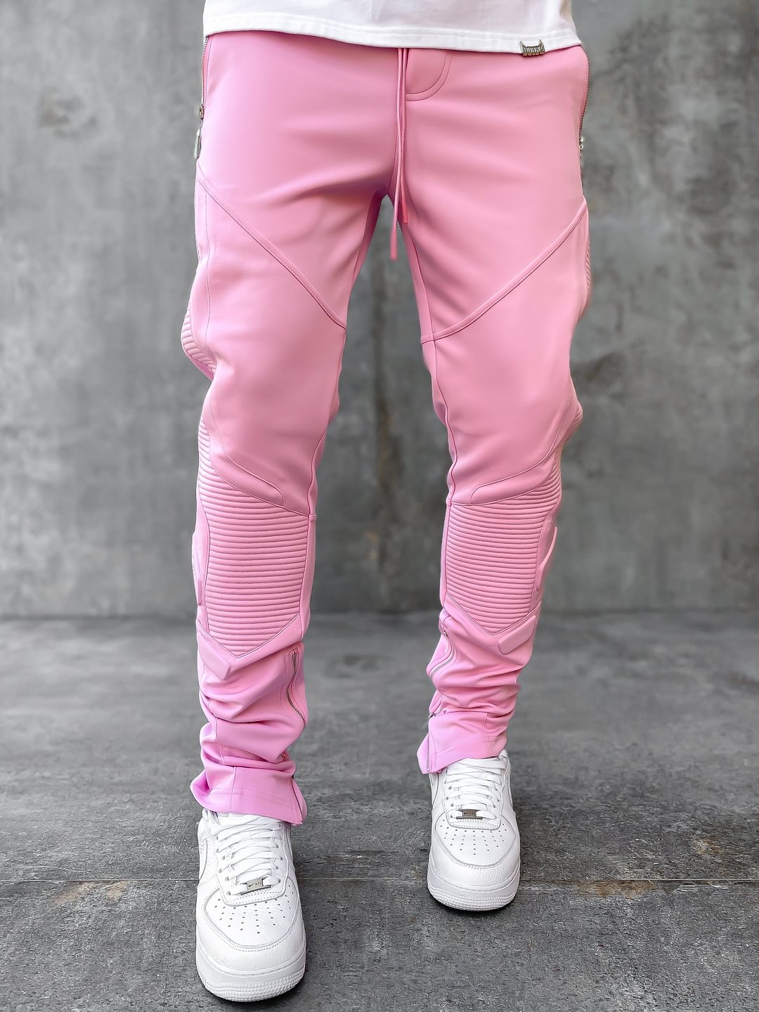 French Rose Blood Diamond Biker Track Pant