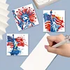 (US Only)6PCS DIY Independence Day Diamond Art Greeting Cards for Independence Day
