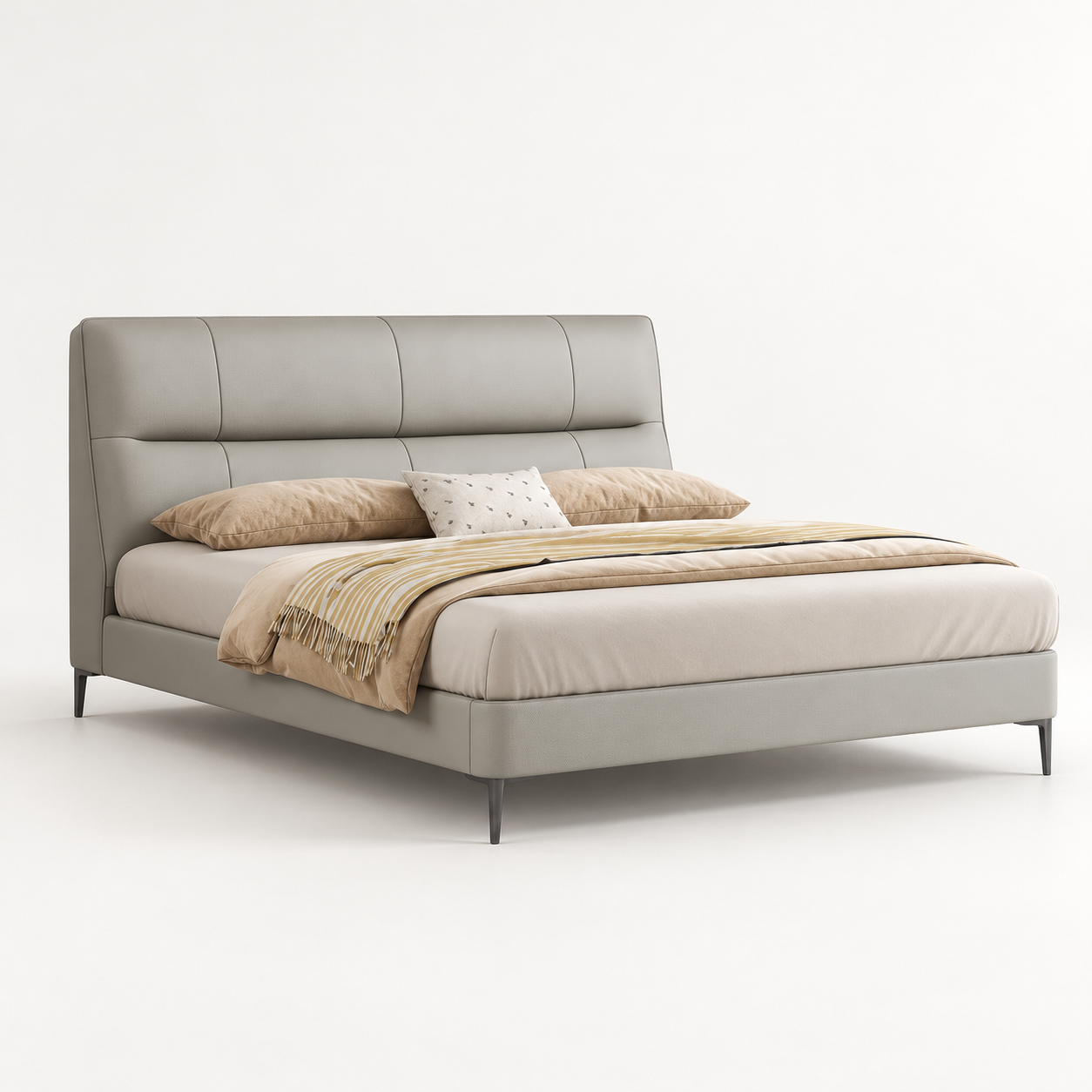 Upholstered Bed 228549 — white studio view