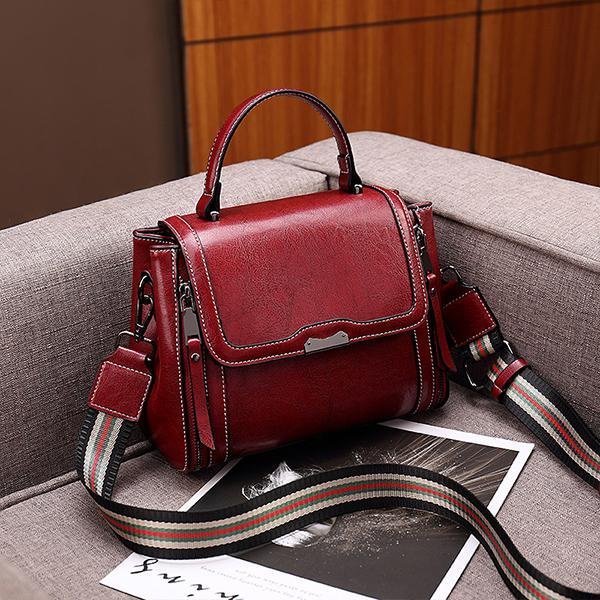 Fashion Oil Wax Color Shoulder Strap Shoulder Bag