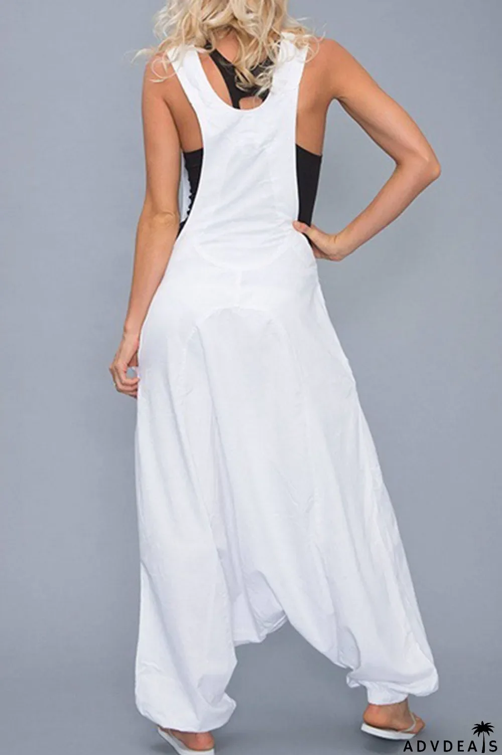 Casual Solid Asymmetrical Spaghetti Strap Loose Jumpsuits