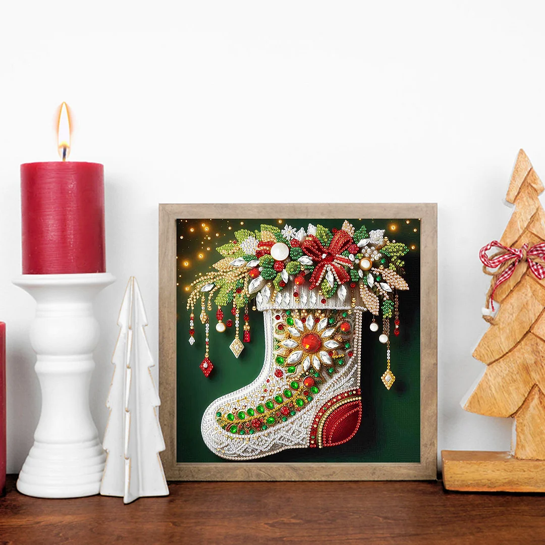 Christmas Sock - Partial Special Shaped Drill Diamond Painting Kits (Canvas|30*30cm)