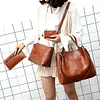 Ladies retro four-piece large-capacity Picture-mother bag, solid color handbag, one-shoulder diagonal bag