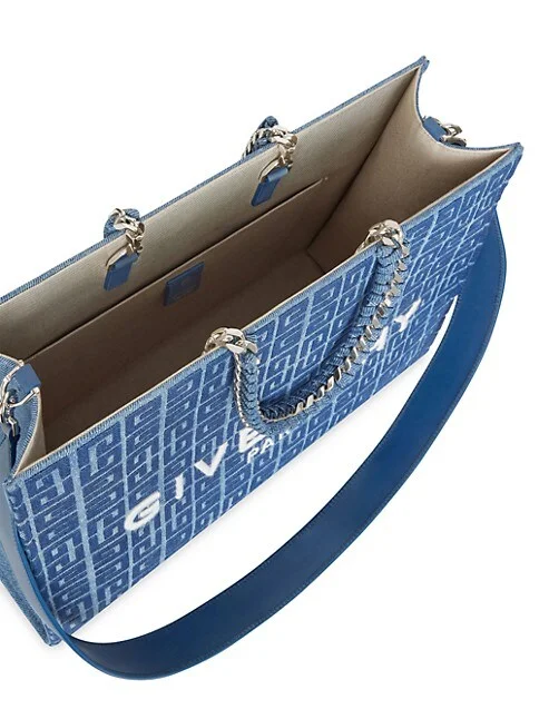 Givenchy Medium G Tote Shopping Bag In 4G Denim With Chain