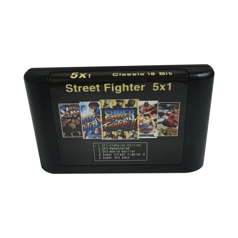 16 Bit Game Cartridge Street Fighter 5IN1 Classic Collection Genesis