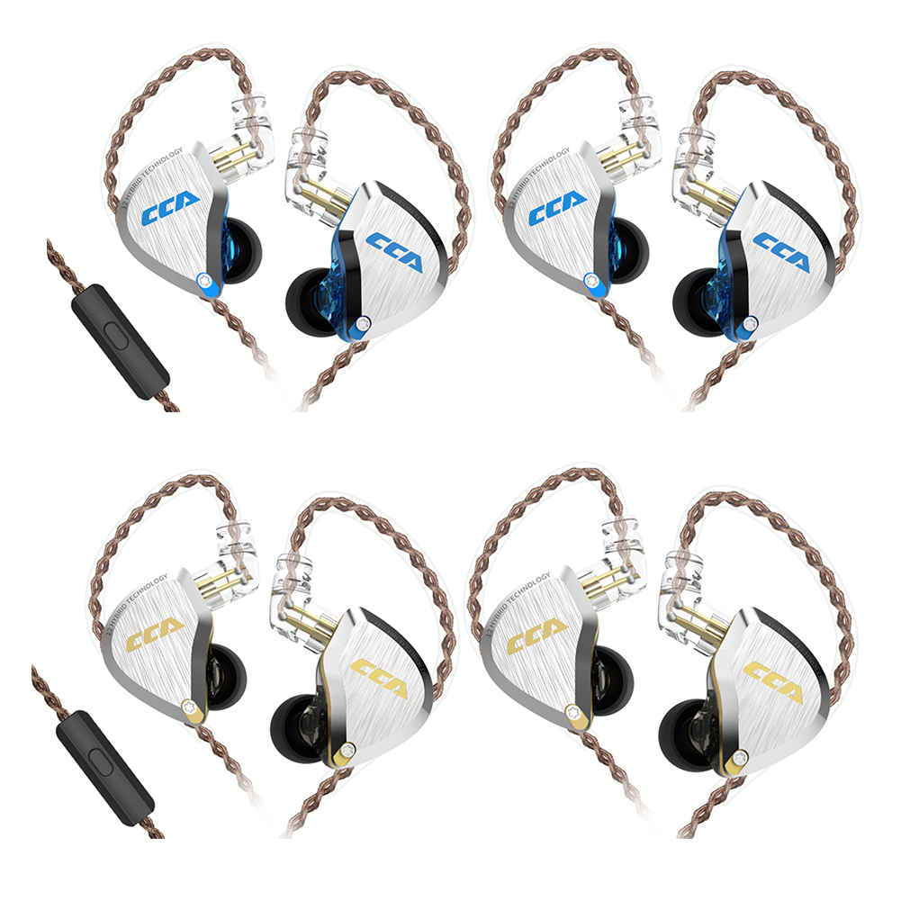 

CCA C12 3.5mm Hybrid In Ear Earphone Wired Noise Cancelling HiFi Earbuds, Blue with mic, 501 Original