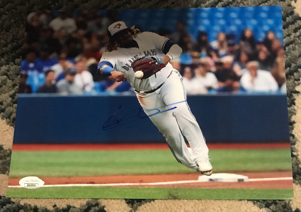 VLADIMIR GUERRERO JR SIGNED 8.5x11 Photo Poster painting AUTO JSA COA TORONTO BLUE JAYS 2016