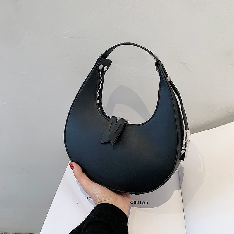 Half a Month Small Underarm bag 2021 Summer New PU Leather Women's Designer Handbag Solid color Shoulder Messenger Bag Purses