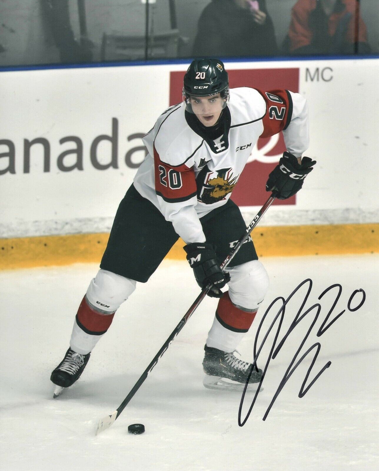 Halifax Mooseheads Justin Barron Signed Autographed 8x10 Photo Poster painting COA #1