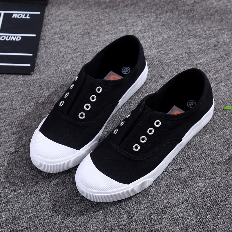 Canrulo Shoes Summer New Fashion Women's Canvas Shoes Casual Flats Solid Color Classic Breathable Female Simple Shoes Sneakers994
