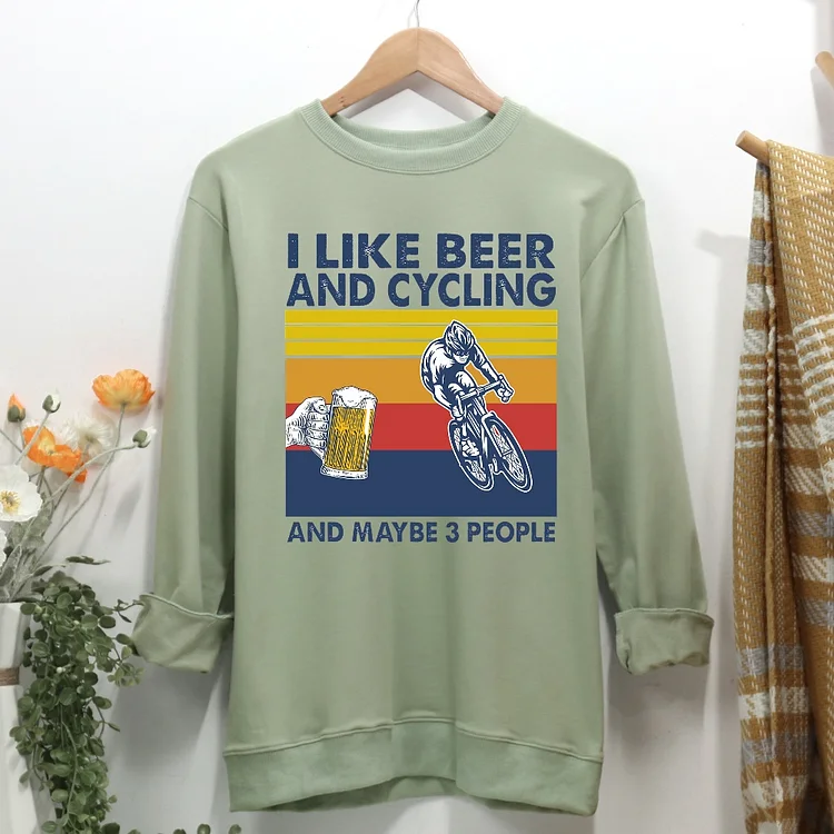 I like beer and cycling Women Casual Sweatshirt-Annaletters