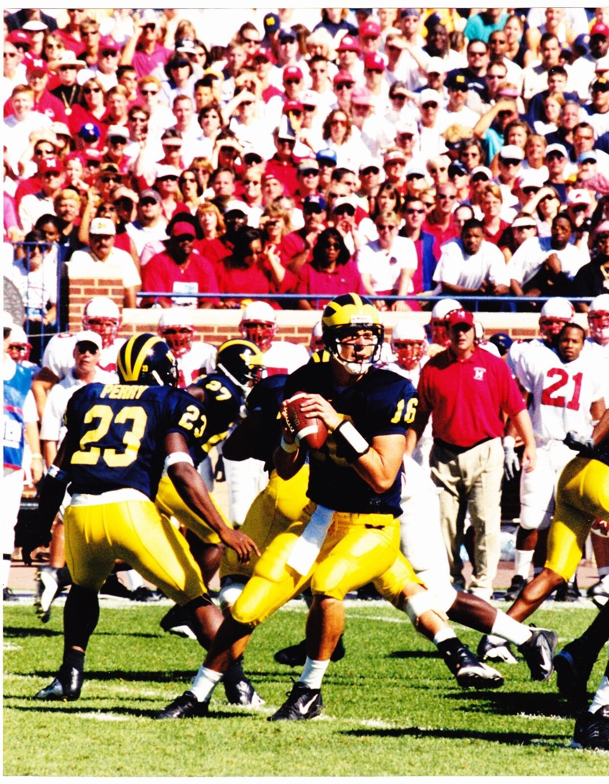 John Navarre 8x10 Michigan Wolverines color Photo Poster painting vs Miami Ohio