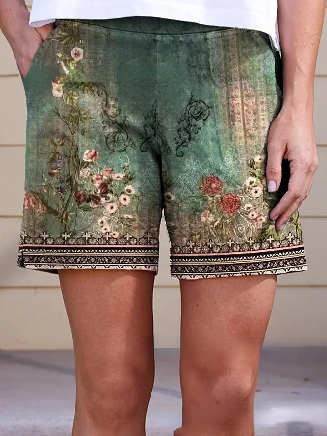 Women's Ethnic Style Printed Shorts