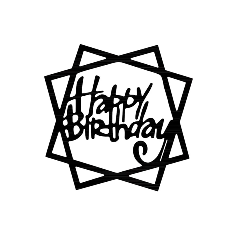 Happy Birthday Square Frame Metal Cutting Die For DIY Embossing Paper Photo Album Gift Cards Making Scrapbooking Craft New Die